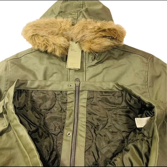 Cotton Winter Military Army Coat Olive Green XL - Picture 3 of 10